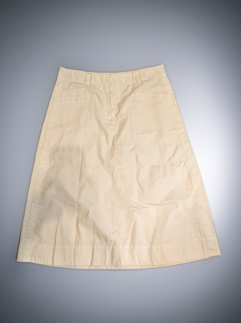 Toast Brand Classic Cream A-Line Utility Skirt 78% Cotton/22% Linen Size 18 NWOT